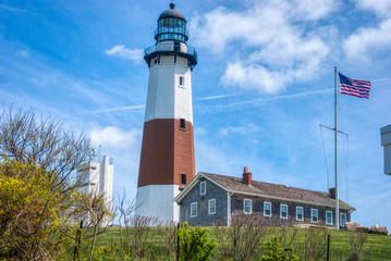 Fototapeta na wymiar Lighthouse at Montauk point, Long Island, NY