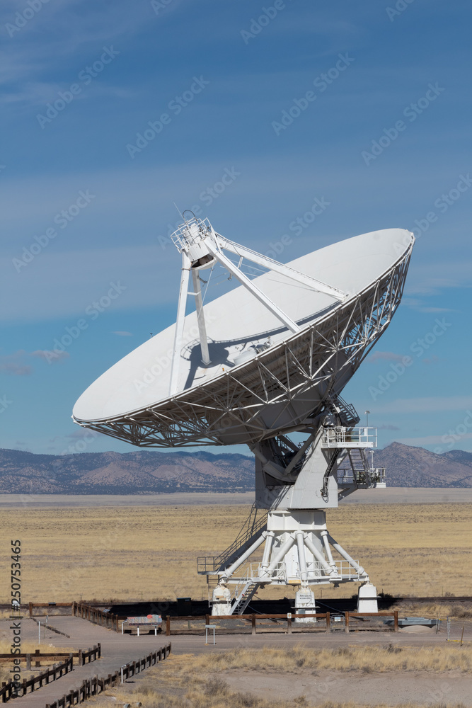 Wall mural very large array radio astronomy observatory dish, engineering science technology, copy space, verti