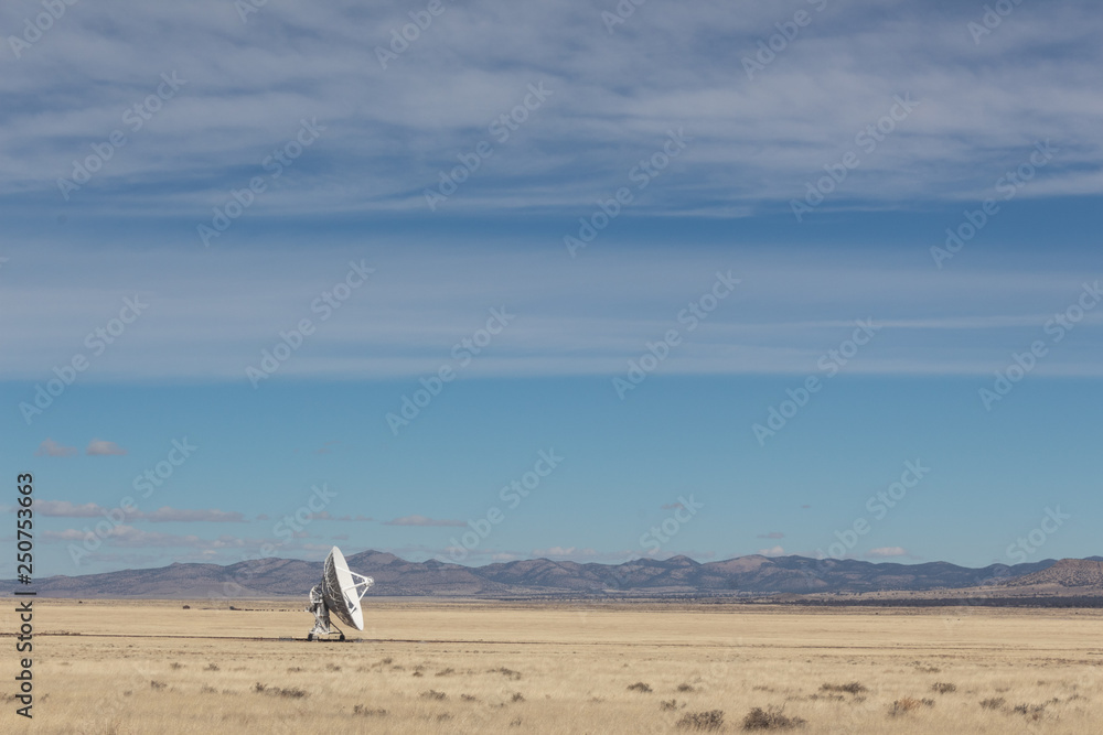 Canvas Prints very large array single radio astronomy dish alone in the desert, science technology space, horizont