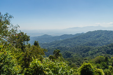 Obraz premium Beautiful viewpoint on Doi Tung hills in Chiang Rai Province, Thailand.