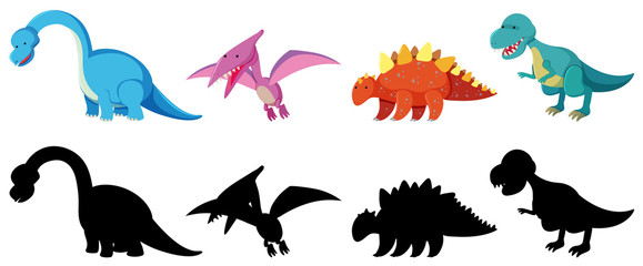 Set of dinosaur character