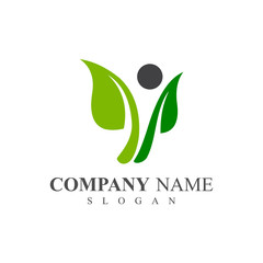 Health Logo, Leaf People Logo