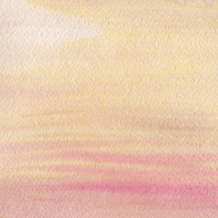 Artistic yellow, red and pink textured watercolor background