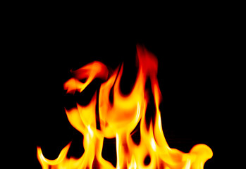 Defocused Burning Flames on a Black Background