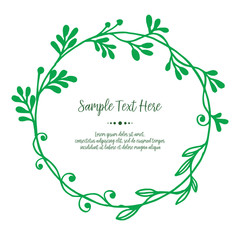 Vector illustration your sample text here with frame flower white backdrop hand drawn