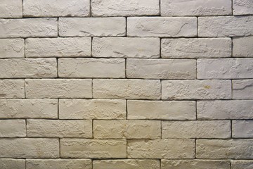 Background of empty white brick old wall
