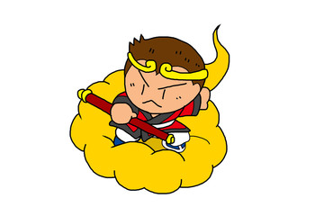 Chibi Sun Wukong &ndash; Monkey King from Journey to the West on White Background