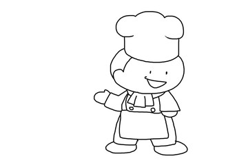 コックさん・又はパン屋さんの塗り絵