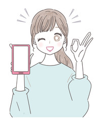 若い女性 スマホ
