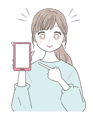 若い女性 スマホ
