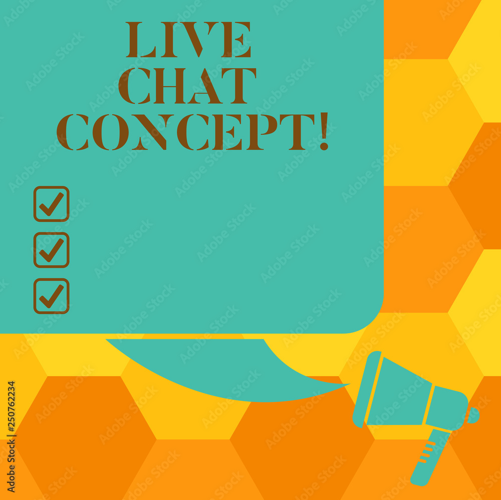 Poster handwriting text writing live chat concept. concept meaning web service that allows showing friends 