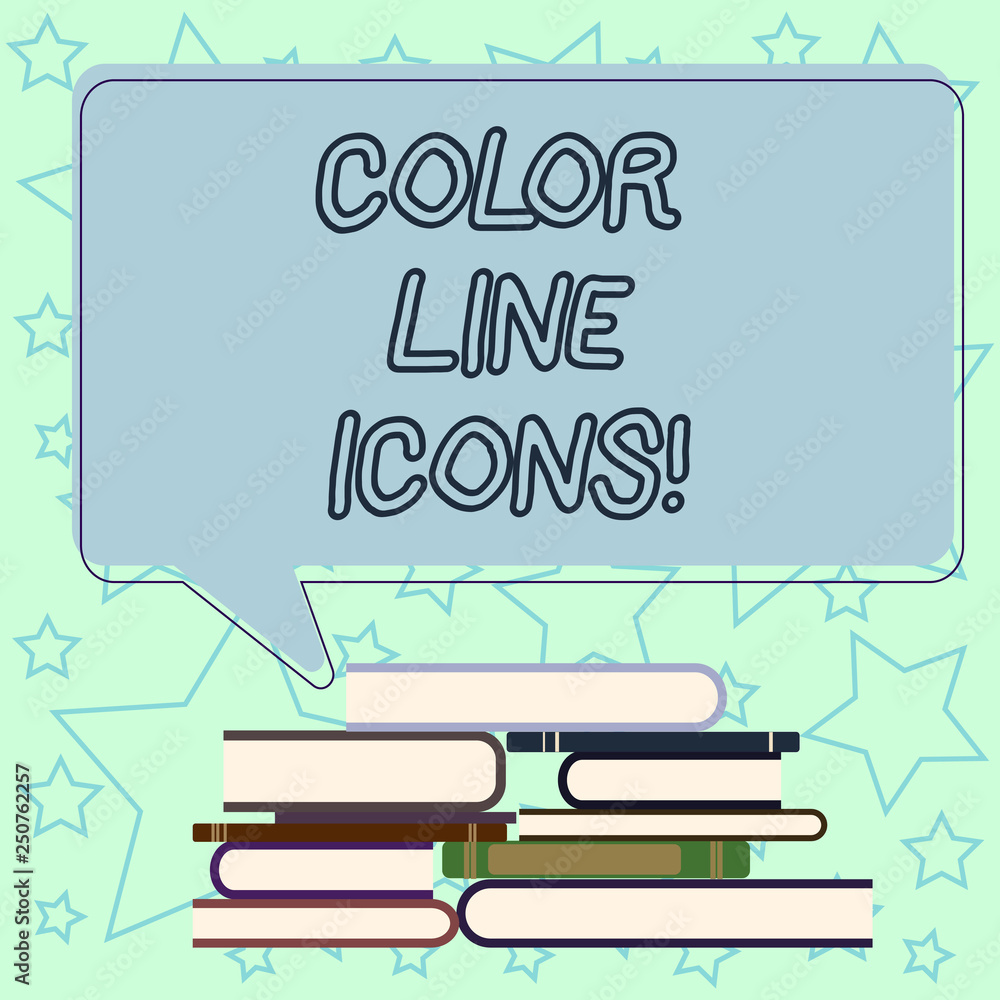 Fototapete handwriting text writing color line icons. concept meaning colored figures help us to go faster in w