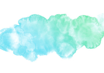 Abstract watercolor on white background.The color splashing in the paper.It is a hand drawn