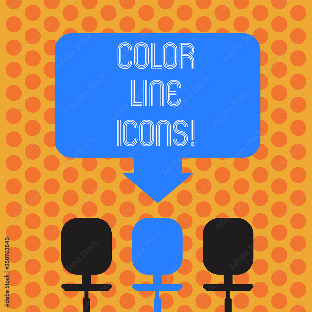 Poster writing note showing color line icons. business photo showcasing colored figures help us to go faste