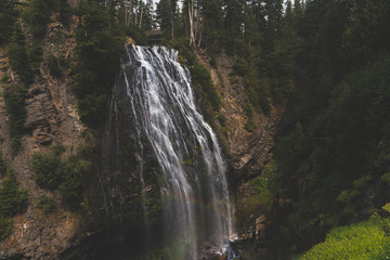 Waterfall over a Cliff in the Forest