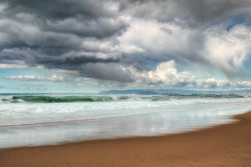 Dramatic sky over the sea, just before the rain