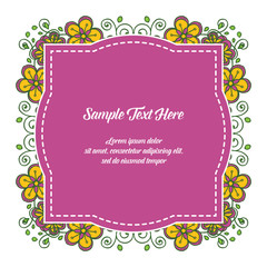 Vector illustration your sample text here with orange flower frame hand drawn