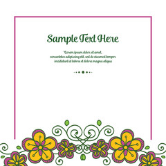 Vector illustration your sample text here with orange flower frame hand drawn