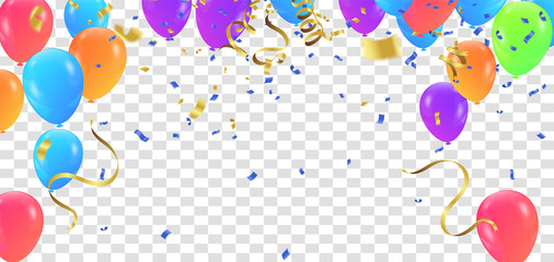 Luxury birthday background with colorful balloons and copyspace. EPS 10 vector file included