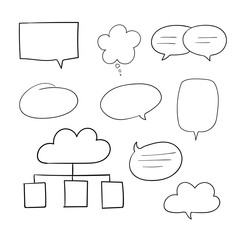 Hand drawn speech bubble collection