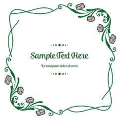 Vector illustration flower frame white backdrop with your sample text here hand drawn