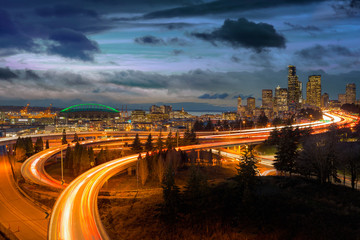 Seattle Skyline and Freeway
