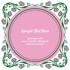Vector illustration pink flower frame with your sample text here hand drawn