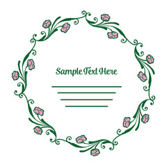 Vector illustration pink flower frame with your sample text here hand drawn