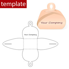 Retail paper box Bonbonniere with die cut template.