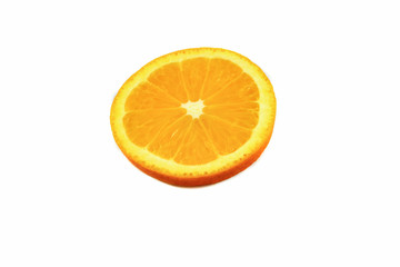 Orange fruit slice isolated on white background