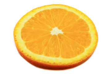 Orange fruit slice isolated on white background