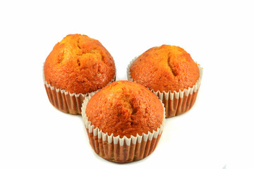 Muffins Banana Cupcake isolated on white background / dessert delicious made from cavendish banana
