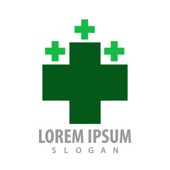 Green Cross logo concept design. Symbol graphic template element vector
