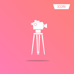 Movie camera icon vector isolated on white background.