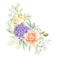 watercolor floral bouquet background