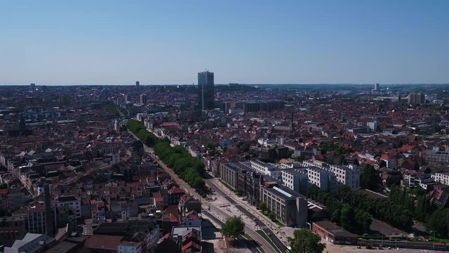 Aerial Belgium Brussels June 2018 Sunny Day 30mm 4K Inspire 2 Prores  Aerial video of Brussels Belgium downtown on a sunny day.