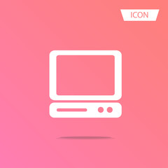 Monitor vector icon pc Icon. Desktop Computer sign isolated on white background.