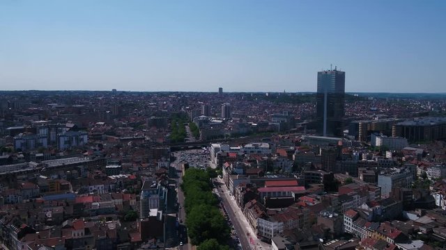 Aerial Belgium Brussels June 2018 Sunny Day 30mm 4K Inspire 2 Prores  Aerial video of Brussels Belgium downtown on a sunny day.
