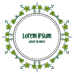 Vector illustration frame flower with lorem ipsum flat hand drawn