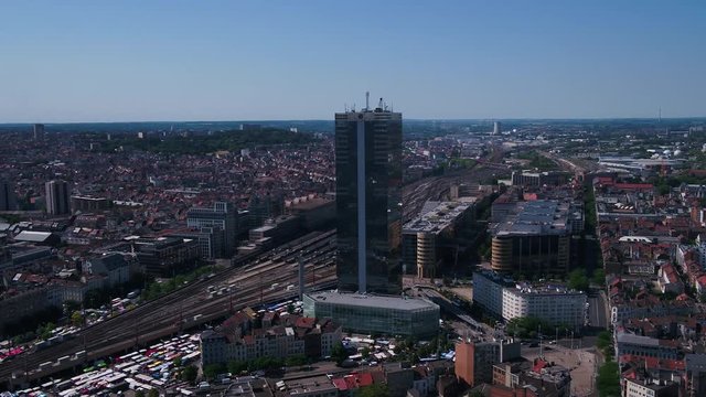 Aerial Belgium Brussels June 2018 Sunny Day 30mm 4K Inspire 2 Prores  Aerial video of Brussels Belgium downtown on a sunny day.