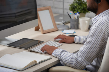 Programmer working on project