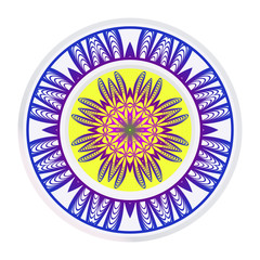 Beautiful Ornament. Floral Mandala Pattern. Vector Illustration. Isolated. Tribal Ethnic Ornament With Mandala. Home Decor Vector Illustration