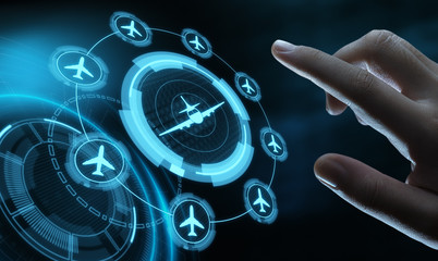 Fototapeta na wymiar Business Technology Travel Transportation concept with planes