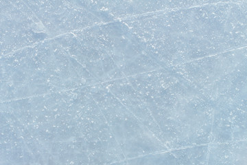 Ice hockey rink scratches surface abstract background.