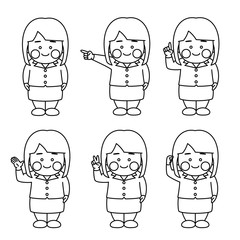 ポーズセット女性スカートスーツ