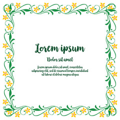 Obraz premium Vector illustration decoration flower and leaf frame with lorem ipsum hand drawn