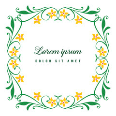 Vector illustration decoration flower and leaf frame with lorem ipsum hand drawn