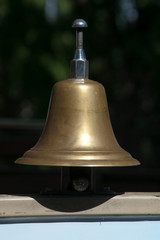 Obraz premium Chiang rai Thailand, simple brass bell on windowsill