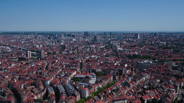 Aerial Belgium Brussels June 2018 Sunny Day 30mm 4K Inspire 2 Prores  Aerial video of Brussels Belgium downtown on a sunny day.