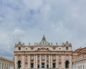 Fototapeta na wymiar Facade of St. Peter's Basilica in Vantican City